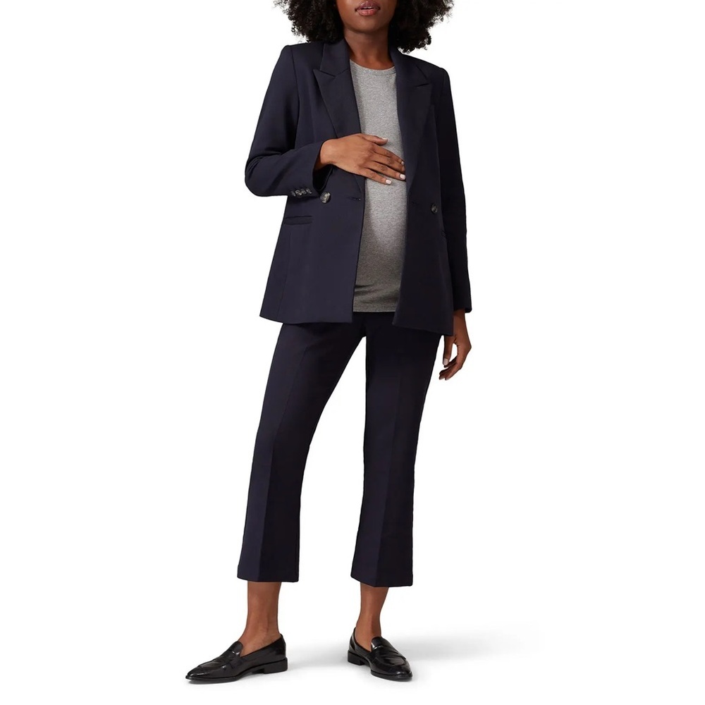 Hatch Navy Cropped Maternity Suit Pants